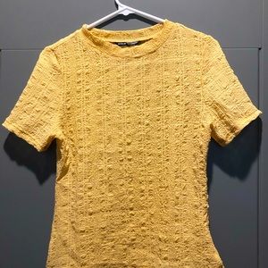 SHEIN yellow crinkle top